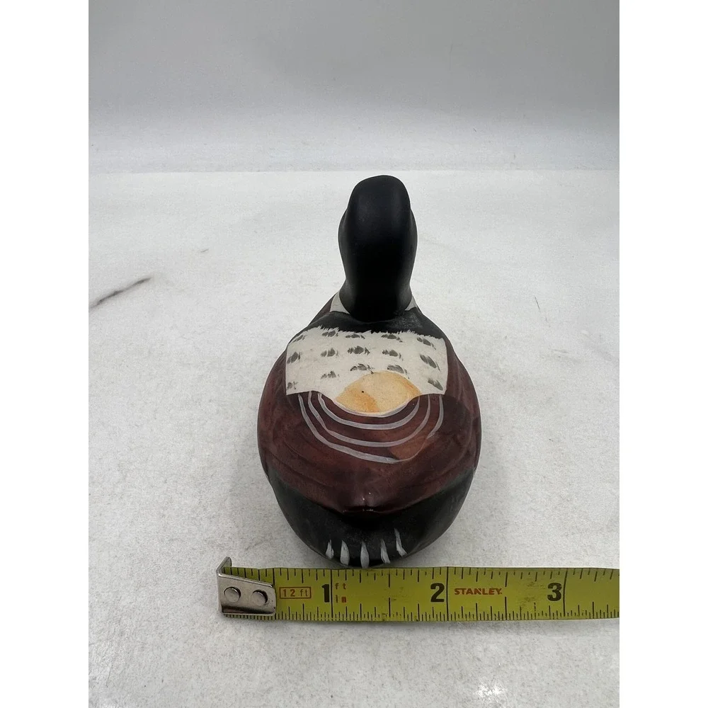 Hand Painted Ceramic Duck Figurine Mallard Decoy Style Small Home Decor Mini